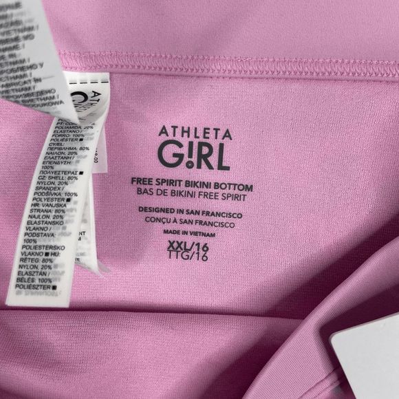 Athleta Girl Free Spirit Bikini Bottom Quartz Pink Size XXL/16 NWT - Picture 7 of 7